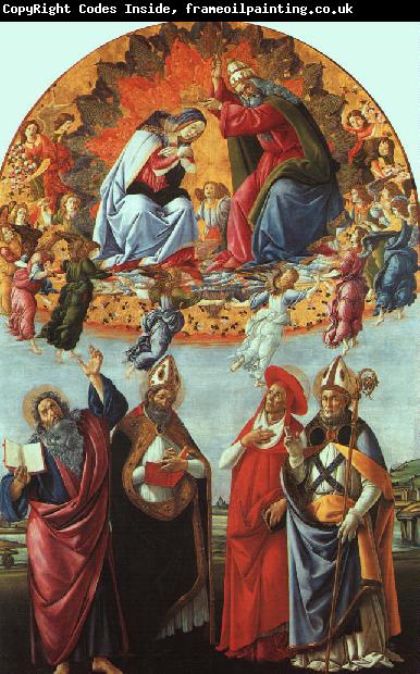BOTTICELLI, Sandro The Coronation of the Virgin (San Marco Altarpiece) gfh